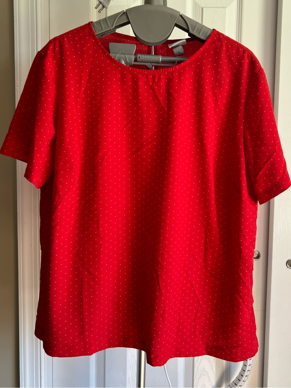 A New Day Polka Dot Red Blouse Large